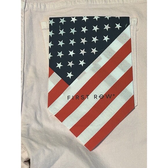 First Row Men’s Slim Straight Jeans 34x32 Pink Distressed USA Flag Pocket NWT - Picture 7 of 9